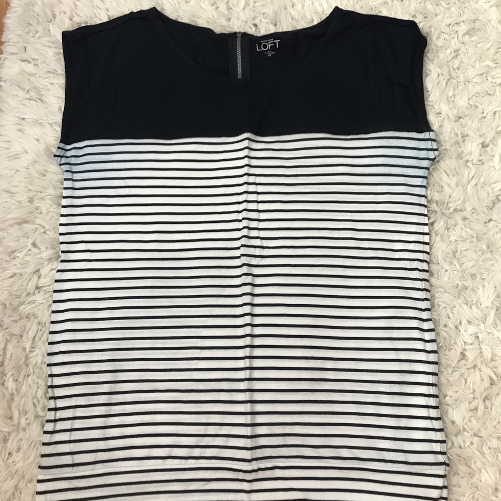Navy blue striped top